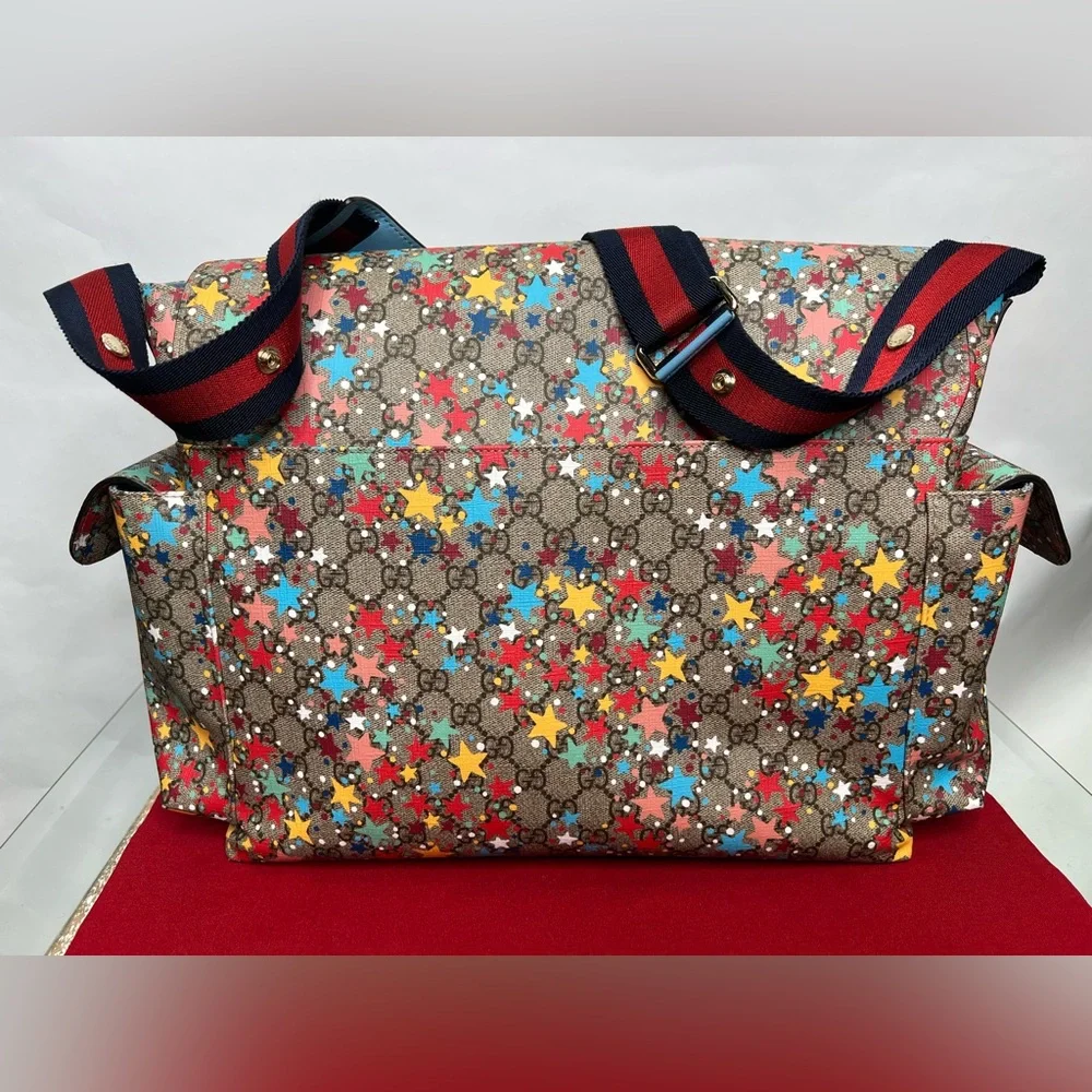 Gucci Diaper Bag GG Star Print Baby Diaper Authentic Original Supreme Milticolor - Picture 3 of 16